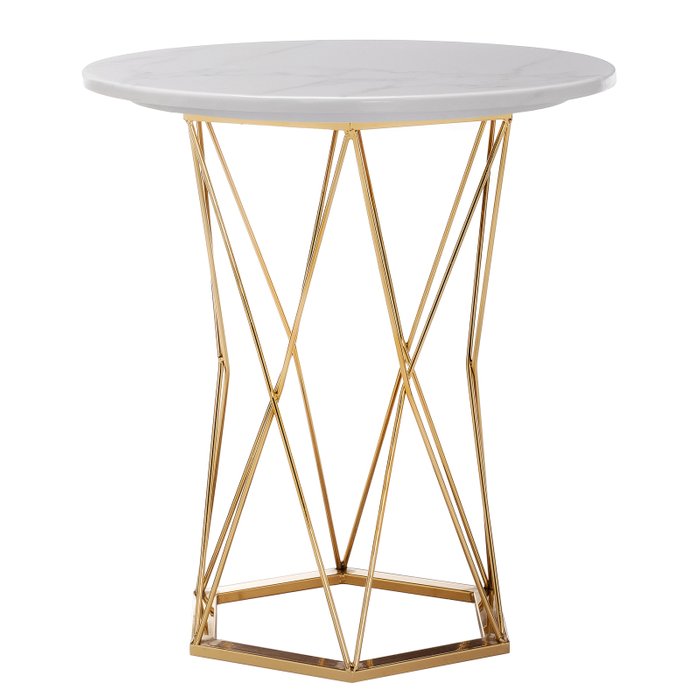 Стол Melan бело-золотого цвета - купить Кофейные столики по цене 18740.0