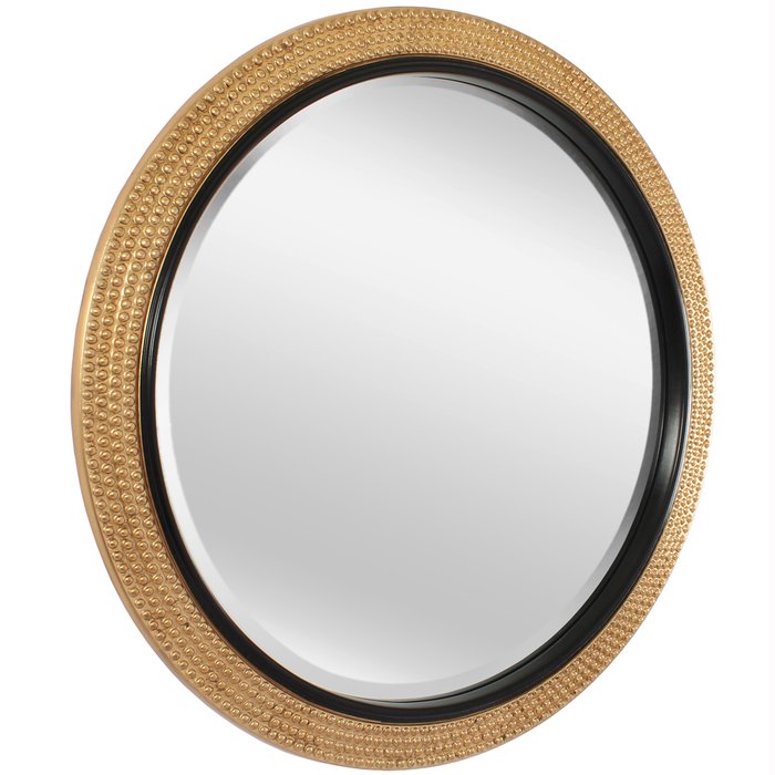 Настенное круглое зеркало Астор в золотистой раме - купить Настенные зеркала по цене 29000.0