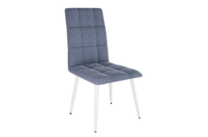 Набор из четырех стульев Турин 2 темно-синего цвета с белыми ножками - купить Обеденные стулья по цене 23290.0