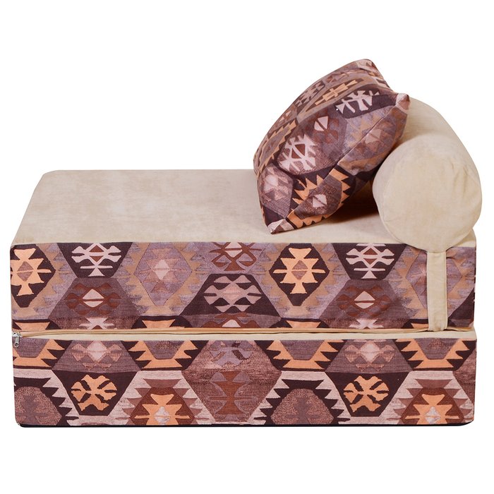 Бескаркасный диван-кровать Puzzle Bag Мехико L коричнево-бежевого цвета - купить Бескаркасная мебель по цене 13190.0