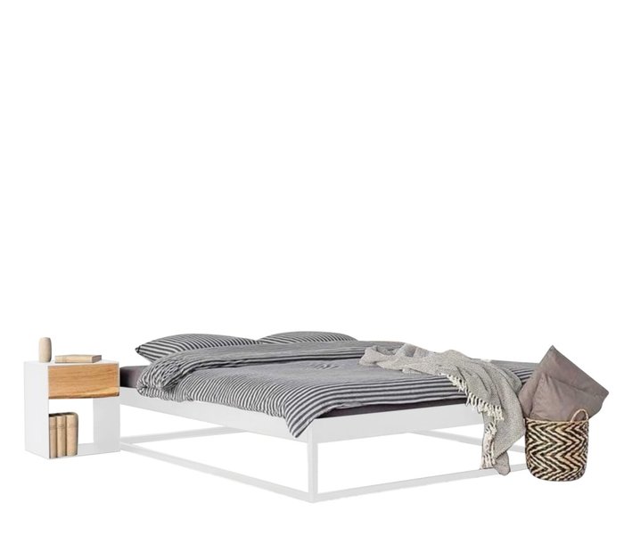 Кровать-подиум Брио 140х200 белого цвета - купить Кровати для спальни по цене 20990.0