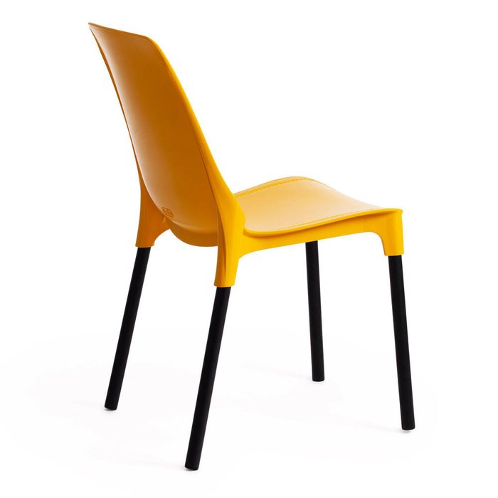 Стул Genius желтого цвета с черными ножками - лучшие Обеденные стулья в INMYROOM