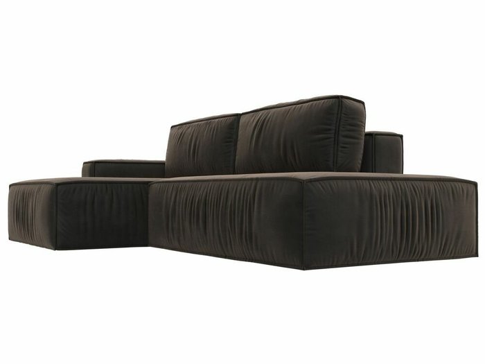 Угловой диван-кровать Прага модерн коричневого цвета левый угол - лучшие Угловые диваны в INMYROOM