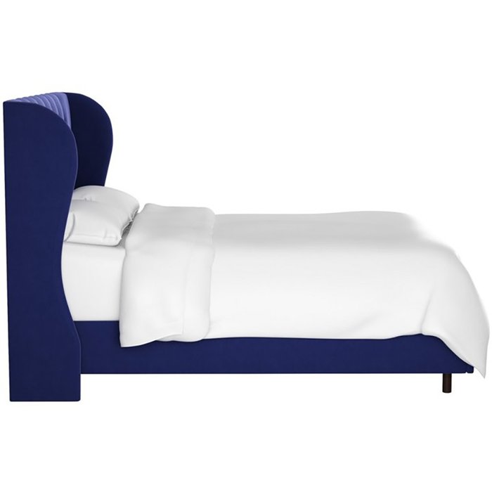 Кровать Reed Wingback Blue Velvet синего цвета 160х200 - купить Кровати для спальни по цене 104000.0