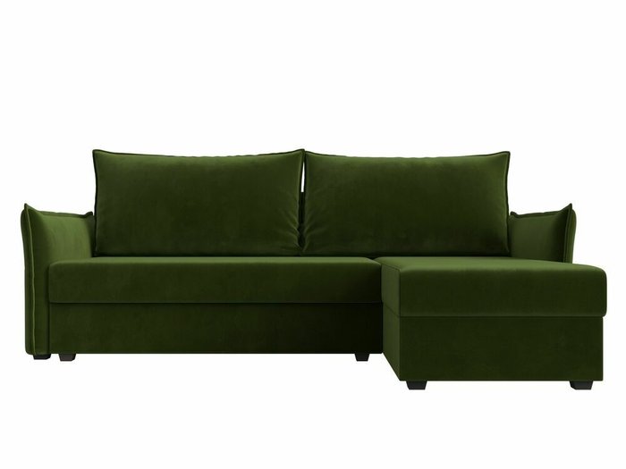 Угловой диван-кровать Лига 004 зеленого цвета угол правый  - купить Угловые диваны по цене 33999.0