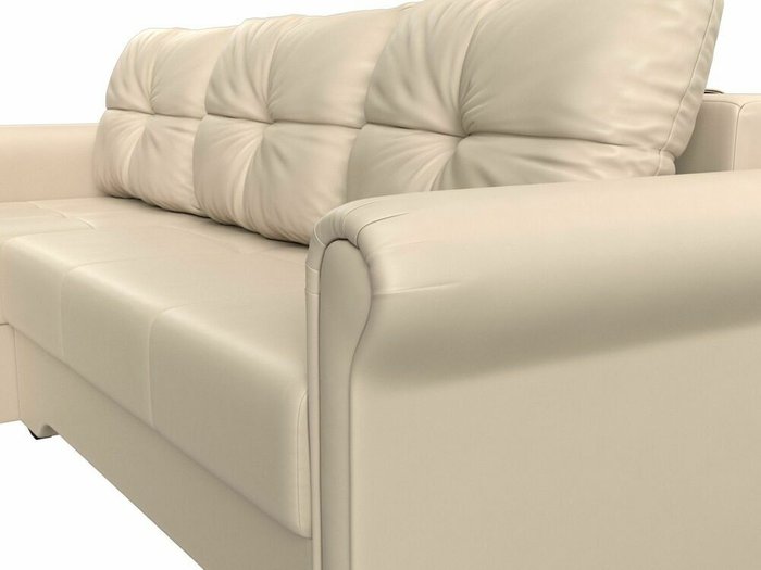 Угловой диван-кровать Леон бежевого цвета (экокожа) левый угол - лучшие Угловые диваны в INMYROOM