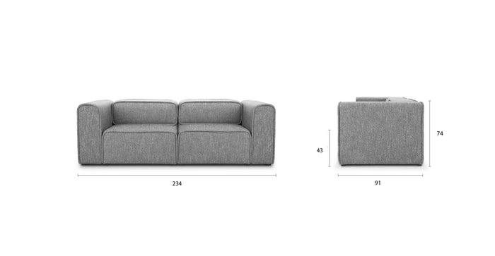 Модульный диван  МЕТРОПОЛИС L silver - купить Прямые диваны по цене 151604.0