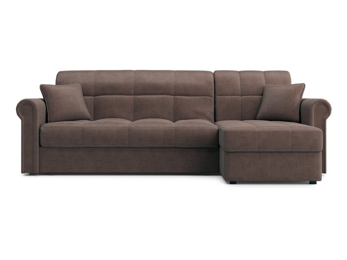 Угловой диван-кровать Палермо 1.6 темно-коричневого цвета - купить Угловые диваны по цене 75300.0
