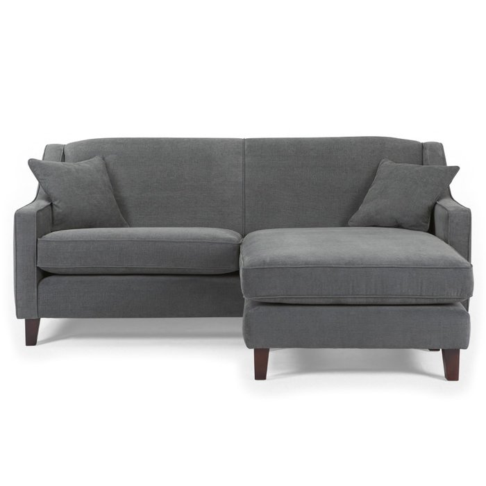 Угловой диван-кровать Halston двухместный серого цвета 