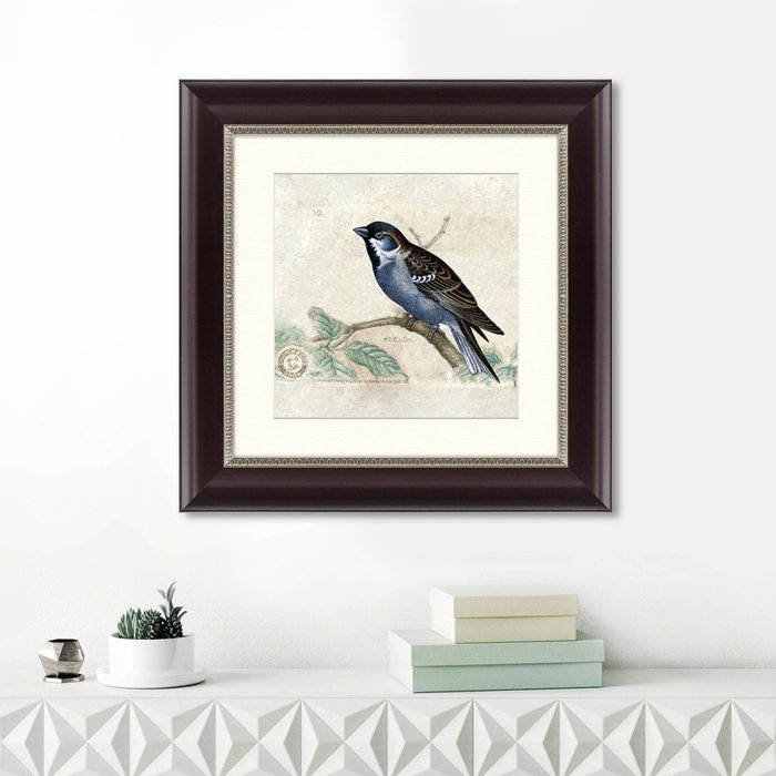 Набор из четырех репродукций картин Птицы, винтажная почтовая открытка  - купить Картины по цене 9960.0