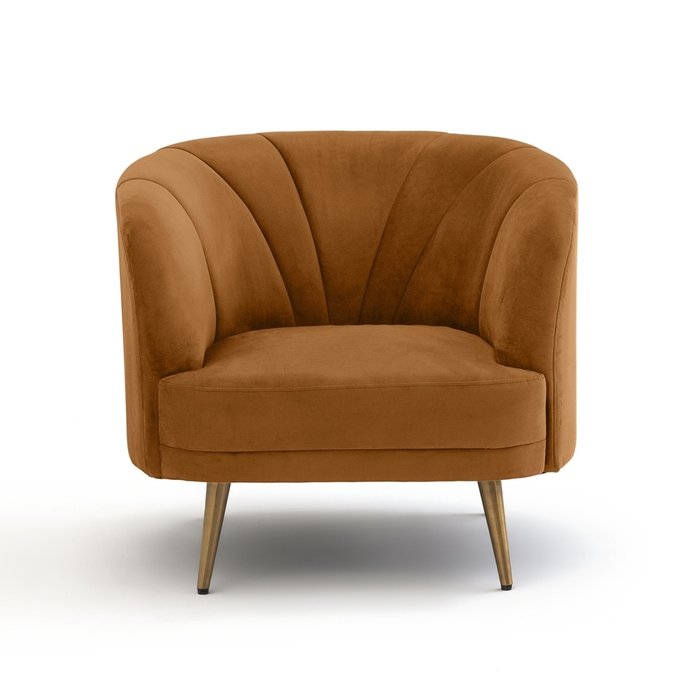 Кресло велюровое Leone коричневого цвета - купить Интерьерные кресла по цене 48620.0