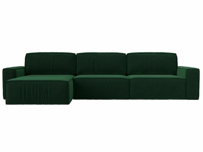Угловой диван-кровать Прага Классик лонг темно-зеленого цвета левый угол - купить Угловые диваны по цене 102999.0