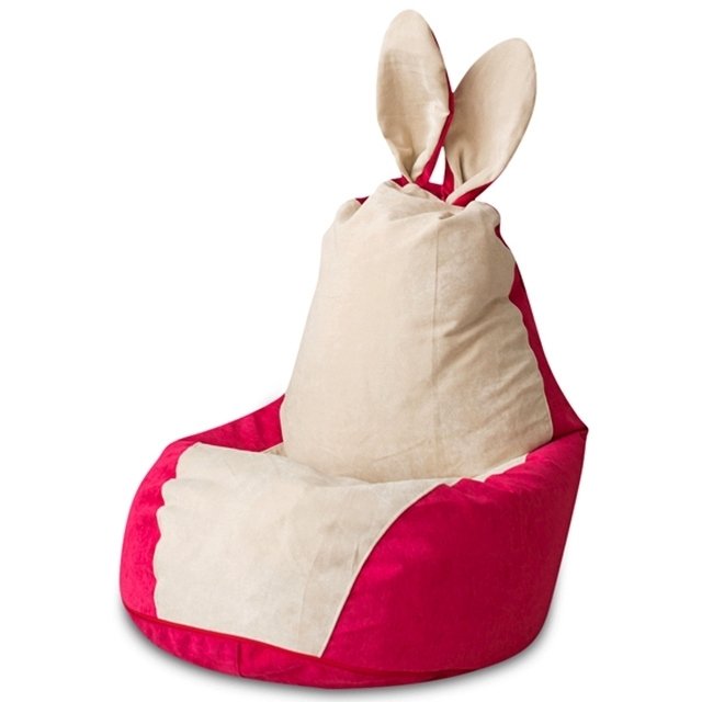 Кресло-мешок Зайчик бежево-розового цвета