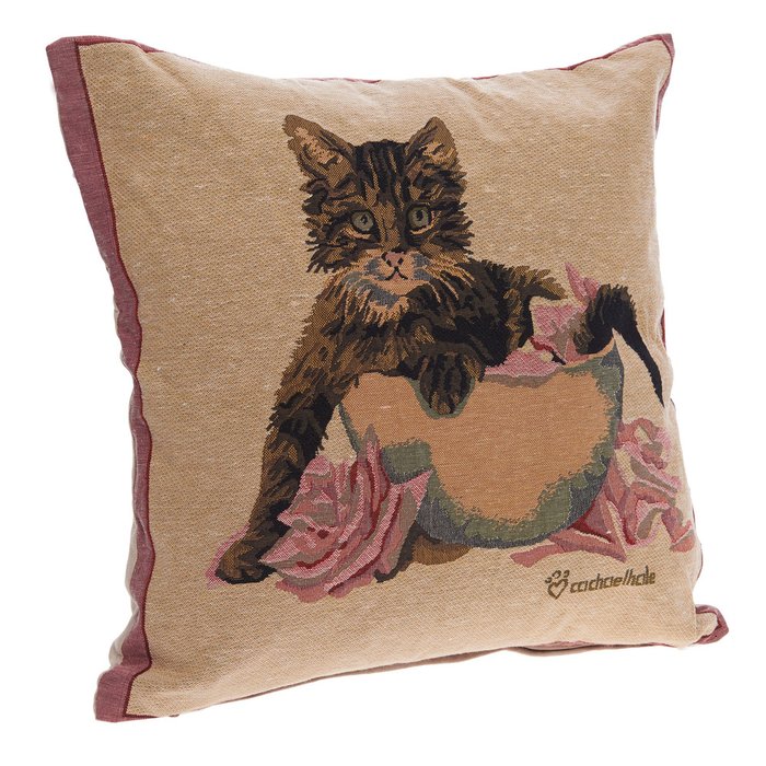 декоративная подушка с котом