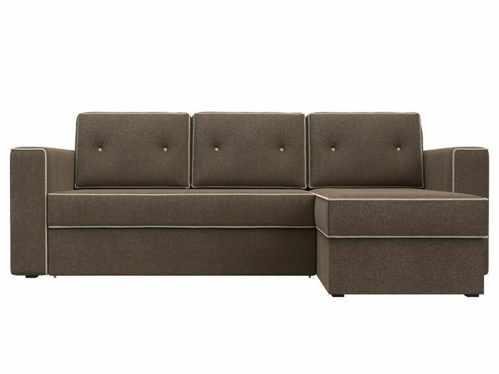 Угловой диван-кровать Принстон коричневого цвета правый угол - купить Угловые диваны по цене 50999.0