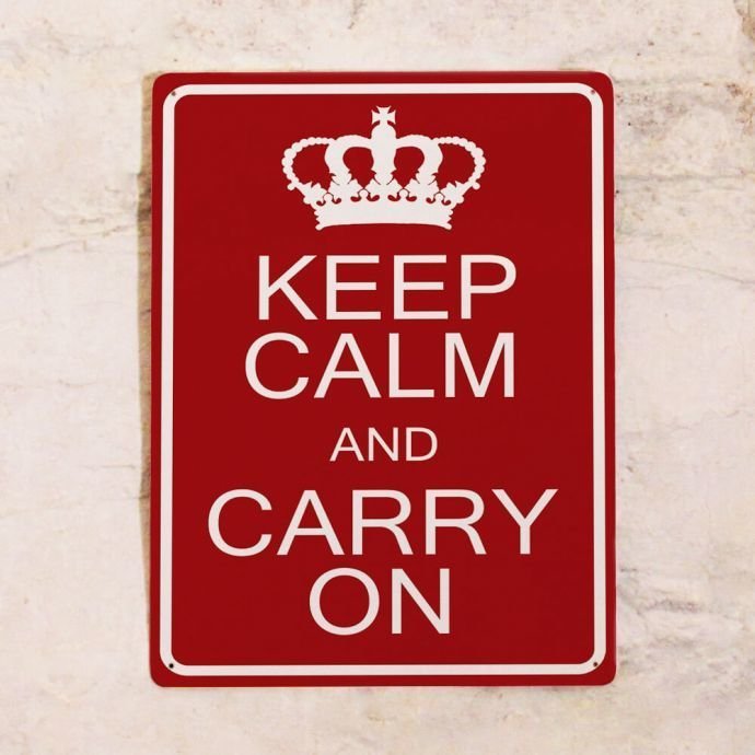 Ретро табличка в стиле пин-ап Keep Calm And Carry On