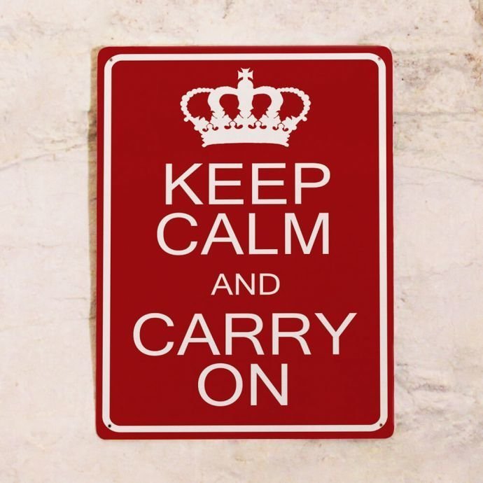 Ретро табличка в стиле пин-ап Keep Calm And Carry On Ретро табличка в стиле пин-ап Keep Calm And Carry On