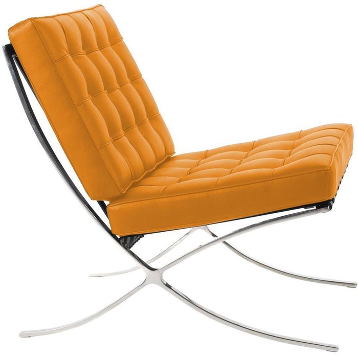 Кресло Barcelona Chair оранжевого цвета - лучшие Интерьерные кресла в INMYROOM