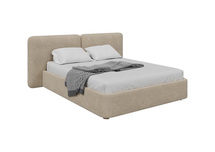 Кровать Hub Soft 160х200 бежевого цвета с подъемным механизмом  - купить Кровати для спальни по цене 110700.0