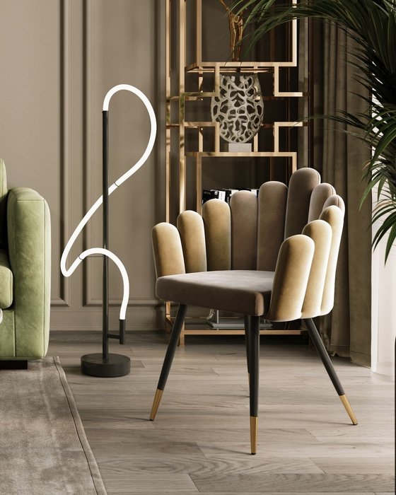 Стул Камелия коричнево-серого цвета - лучшие Обеденные стулья в INMYROOM