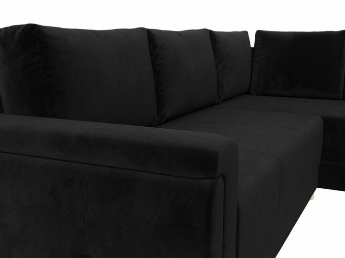 Угловой диван-кровать Лига 024 черного цвета правый угол - лучшие Угловые диваны в INMYROOM