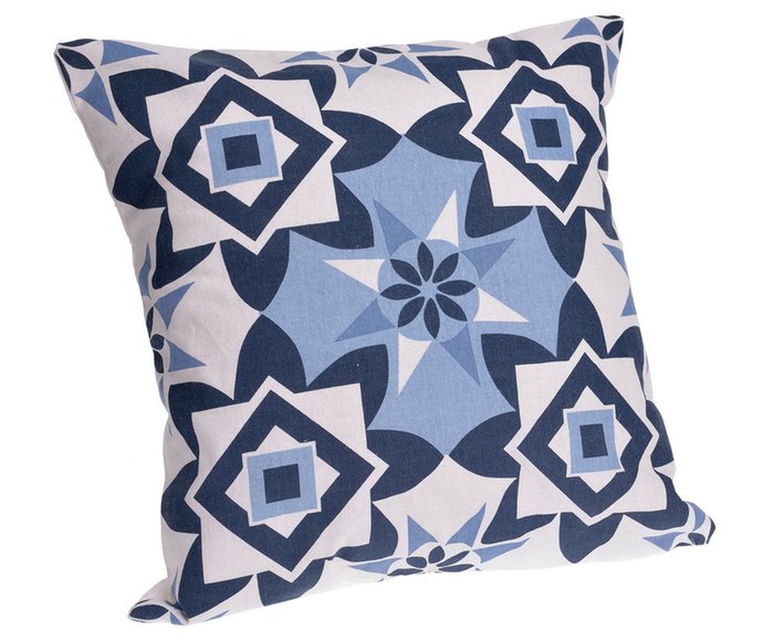 Декоративная подушка с синим рисунком