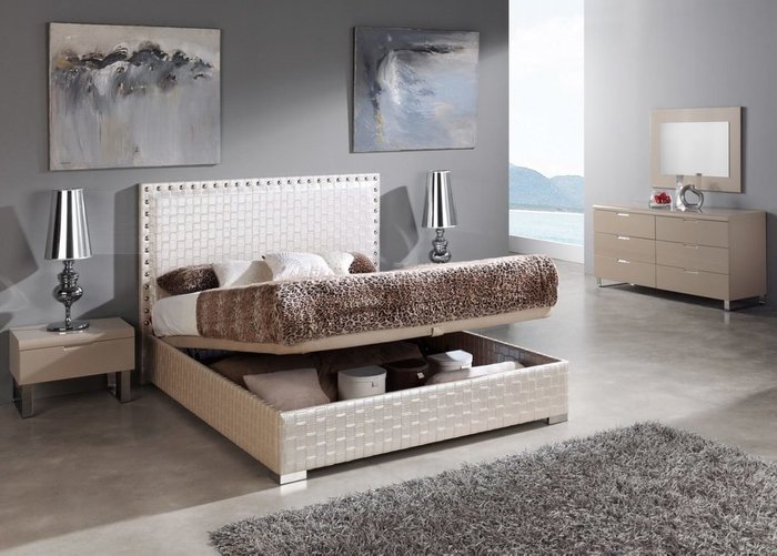 Кровать Manhattan с высоким изголовьем 180x200  - купить Кровати для спальни по цене 141050.0