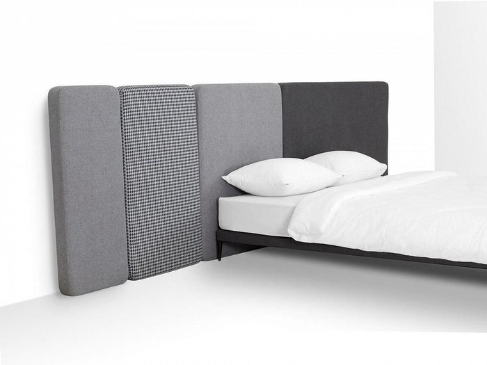 Кровать Licata 160х200 композиция 4 серого цвета - лучшие Кровати для спальни в INMYROOM