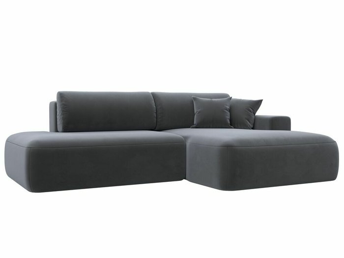 Угловой диван-кровать Лига 036 Модерн темно-серого цвета правый угол