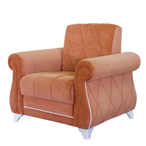 Кресло Роуз в обивке из велюра оранжевого цвета