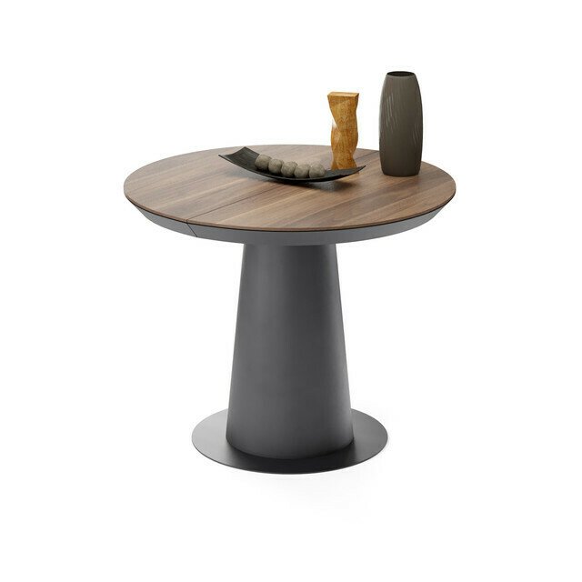 Раздвижной обеденный стол Зир S коричнево-черного цвета - лучшие Обеденные столы в INMYROOM