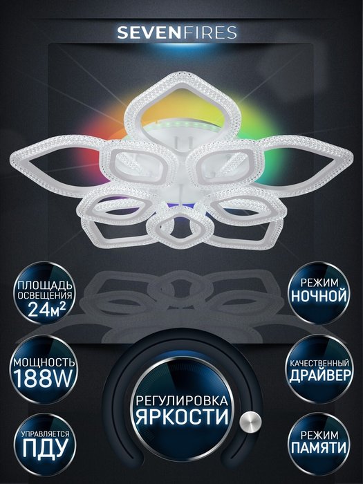 Люстра SF5046/11C-WT-RGB DZHERGO - купить Потолочные люстры по цене 8040.0 Люстра SF5046/11C-WT-RGB DZHERGO - купить Потолочные люстры по цене 8040.0