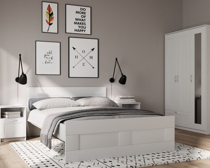 Кровать с ортопедическим основанием Сириус 120х200 белого цвета - лучшие Кровати для спальни в INMYROOM