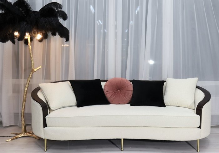 Диван Люкс белого цвета - купить Прямые диваны по цене 299500.0