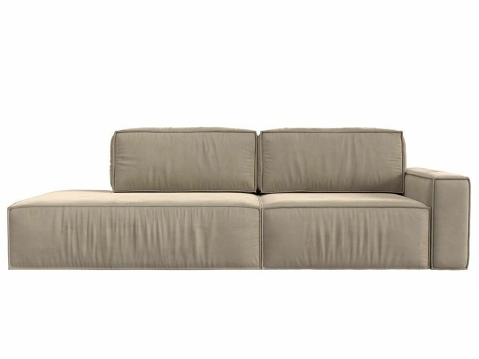  Прямой диван-кровать Прага модерн бежевого цвета подлокотник справа - купить Прямые диваны по цене 76999.0