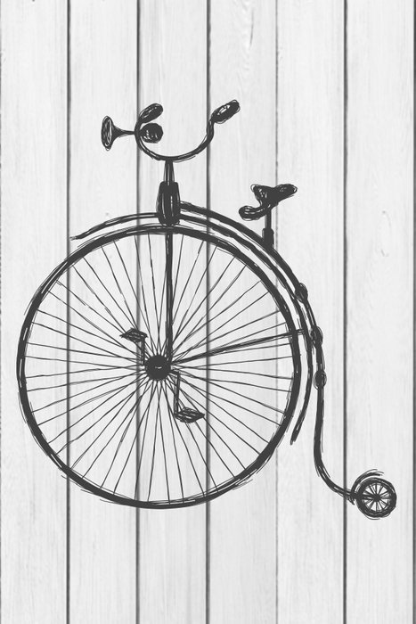 Картина на дереве Цирковой велосипед 120х120