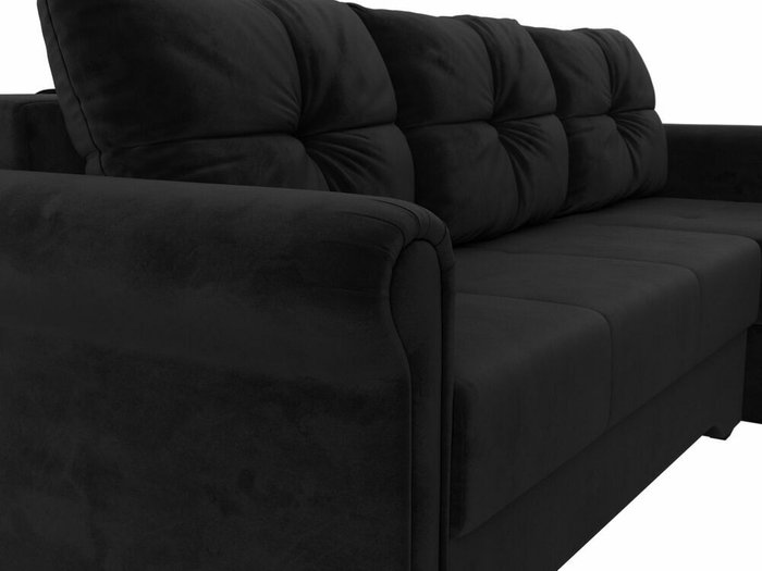 Угловой диван-кровать Леон черного цвета правый угол - лучшие Угловые диваны в INMYROOM