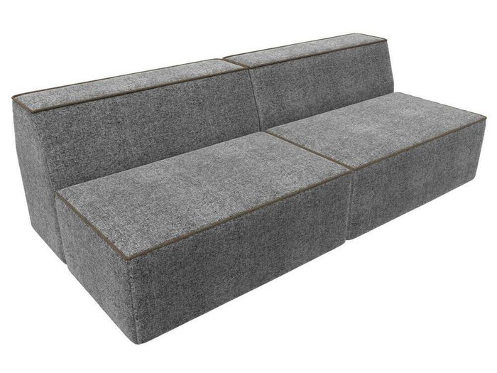 Прямой модульный диван Монс серого цвета с коричневым кантом - лучшие Прямые диваны в INMYROOM