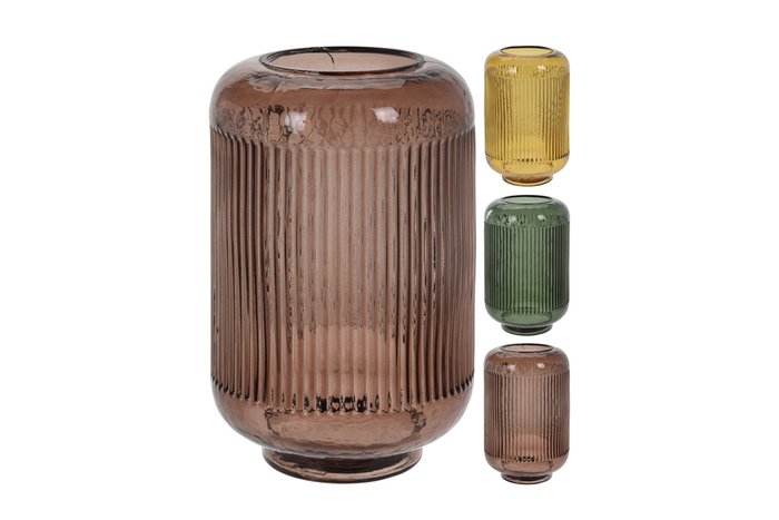 Стеклянная ваза коричневого цвета - купить Вазы  по цене 552.0