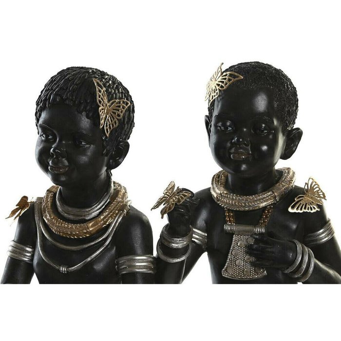 Декоративная фигура DKD Home Decor 20,5 x 18 x 35 cm Чёрный Колониальный Африканка (2 штук) - купить Фигуры и статуэтки по цене 13188.0