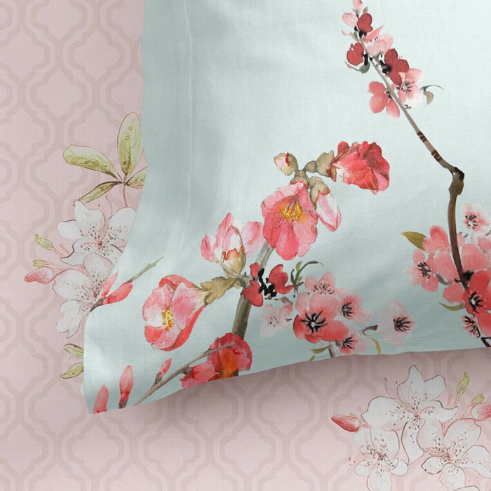Простынь нижняя Chinoiserie 90x200 розового цвета - лучшие Простыни в INMYROOM