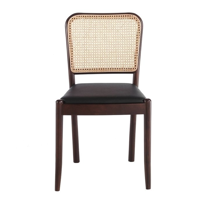 Стул с кожаным сидением черного цвета - лучшие Обеденные стулья в INMYROOM