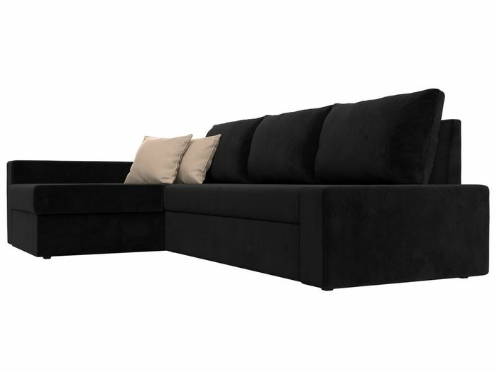 Угловой диван-кровать Версаль черного цвета левый угол - лучшие Угловые диваны в INMYROOM