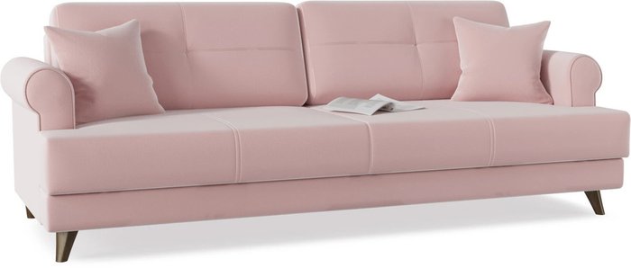 Диван-кровать прямой Мирта светло-розового цвета