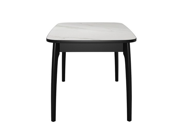 Раздвижной обеденный стол DikLine MK40 черно-белого цвета - лучшие Обеденные столы в INMYROOM Раздвижной обеденный стол DikLine MK40 черно-белого цвета - лучшие Обеденные столы в INMYROOM