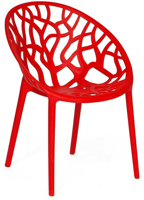 Набор из четырех стульев Bush красного цвета - купить Обеденные стулья по цене 22680.0