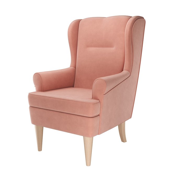 Кресло Wingback розового цвета
