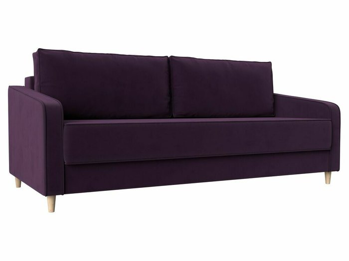 Прямой диван-кровать Варшава темно-фиолетового цвета