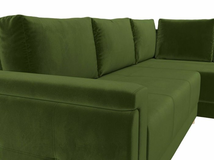 Угловой диван-кровать Лига 024 зеленого цвета правый угол - лучшие Угловые диваны в INMYROOM