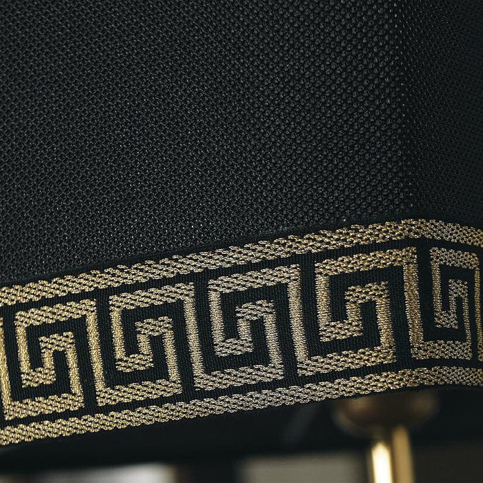 Подвесная Люстра SAVANA Sarri с абажурами черного цвета с золотым кантом  - лучшие Подвесные люстры в INMYROOM